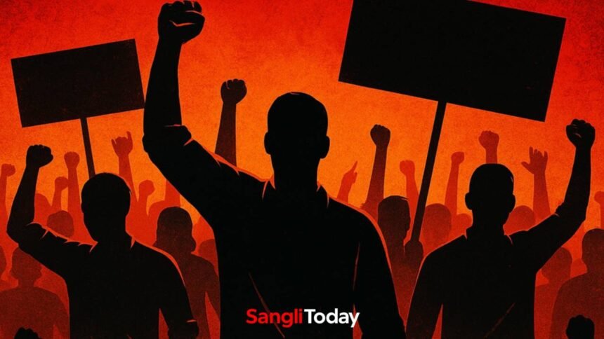 Jayant Patil Supporters Protest Sangli 22 September