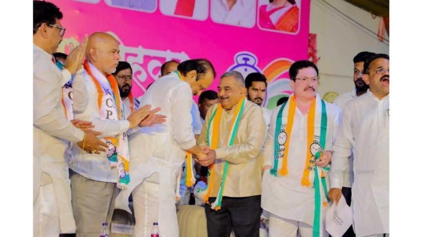 In Miraj, several prominent figures including two former mayors joined the Ajit Pawar Nationalist Congress Party