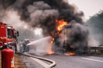 Miraj Pandharpur Highway Tempo Fire Incident