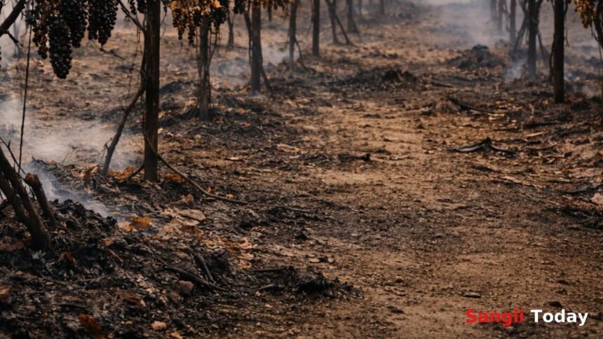 Sangli Savarde Grape Farm Fire Unknown Person Burnt