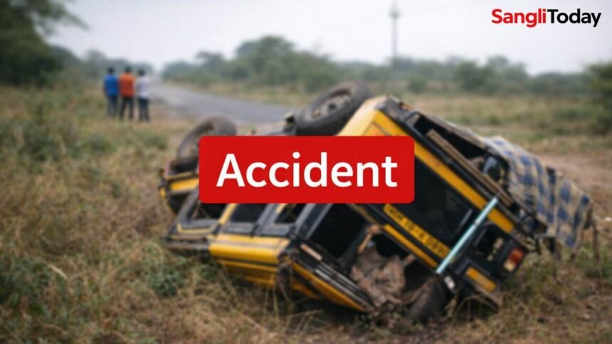 Nandare Sangli Wadap Jeep Door Open Accident Seven Injured