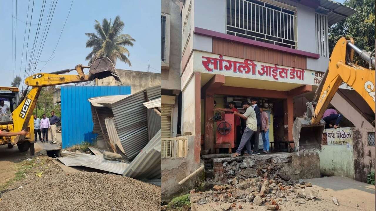 Sangli Bus Stand Road Encroachments Removed