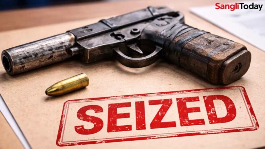 Sangli Kolhapur Road Pistol Seized Arrest