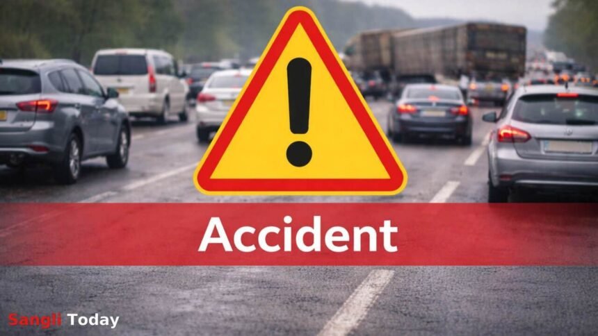 Yelur Phata Container Accident Traffic Jam Sangli