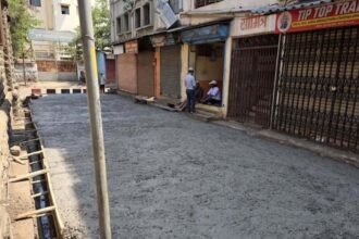 Peth Bhag Bhaji Mandai Concrete Road 20 Lakh Project Sangli