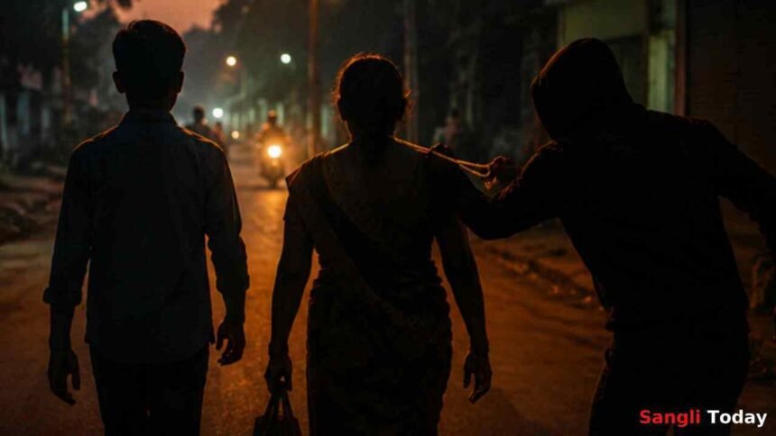 Sangli Wanlesswadi Woman Chain Snatching